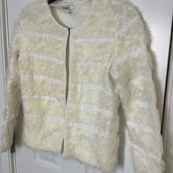 Tyler Boe Cream Fuzzy Cardigan - Picture 2 of 8